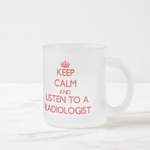 Hou kalm en luister naar een radioloog matglas koffiemok