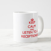 Hou kalm en luister naar een receptionist grote koffiekop (Voorkant rechts)