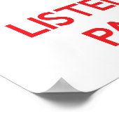 Hou kalm en luister naar Paralegal Poster (Hoek)