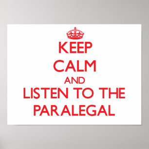 Hou kalm en luister naar Paralegal Poster