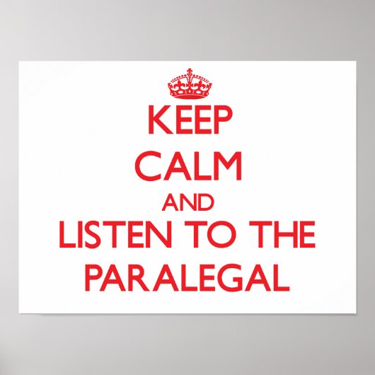 Hou kalm en luister naar Paralegal Poster (Voorkant)