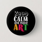 Hou kalm en maak kunstschilders kunstschilder ronde button 5,7 cm (Voorkant)