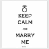 Hou kalm en marry Me Diamond Ring Sticker (Vel)