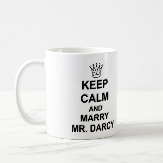 Hou kalm en marry Mr Darcy - Zwarte tekst Koffiemok (Links)
