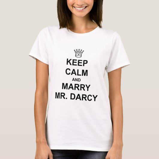 Hou kalm en marry Mr Darcy - Zwarte tekst T-shirt (Voorkant)