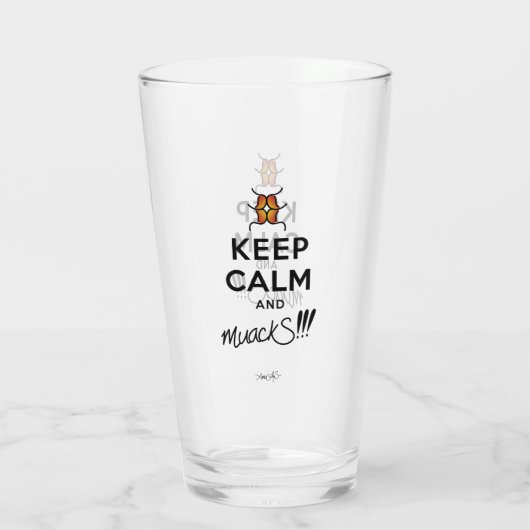 Hou kalm en muackS!!! Glazen beker (Achterkant)