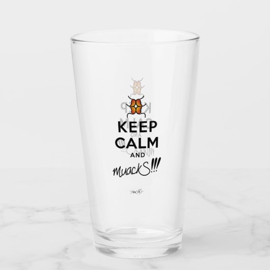 Hou kalm en muackS!!! Glazen beker (Voorkant)