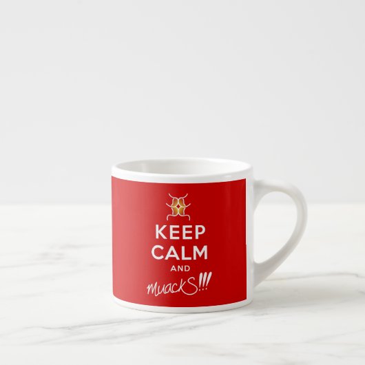 Hou kalm en muackS!!! Rood en wit Espresso Kop (Rechts)