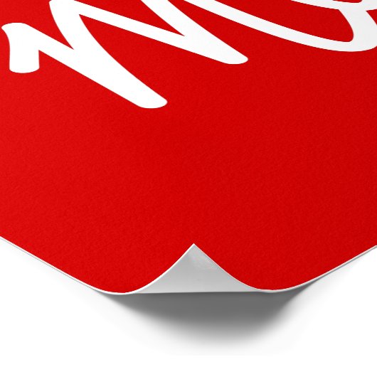 Hou kalm en muackS!!! Rood en wit Poster (Hoek)