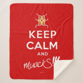 Hou kalm en muackS!!! Rood en wit Sherpa Deken (Voorkant)