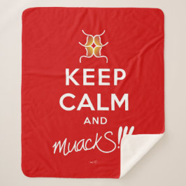 Hou kalm en muackS!!! Rood en wit Sherpa Deken