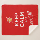 Hou kalm en muackS!!! Rood en wit Sherpa Deken (Voorkant (horizontaal))