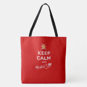 Hou kalm en muackS!!! Rood en wit Tote Bag (Voorkant)