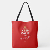 Hou kalm en muackS!!! Rood en wit Tote Bag (Achterkant)