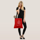 Hou kalm en muackS!!! Rood en wit Tote Bag (Op model)