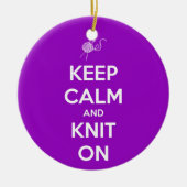 Hou kalm en nit op Fuschia Keramisch Ornament (Voorkant)