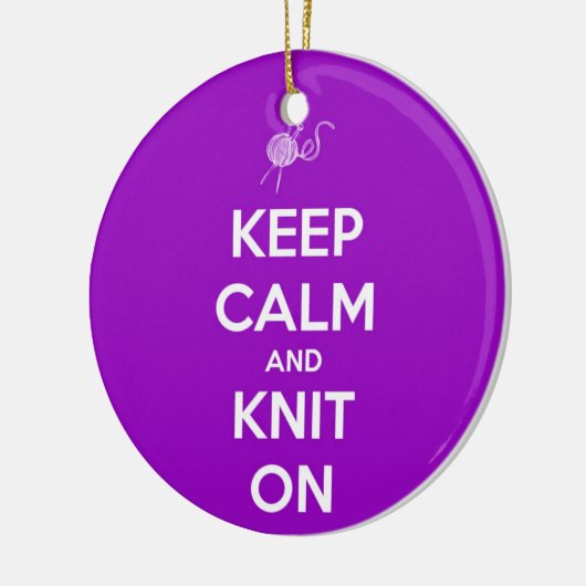 Hou kalm en nit op Fuschia Keramisch Ornament (Links)