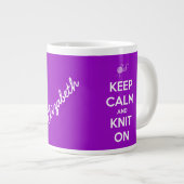 Hou kalm en nit op Fuschia persoonlijke bok Grote Koffiekop (Voorkant rechts)