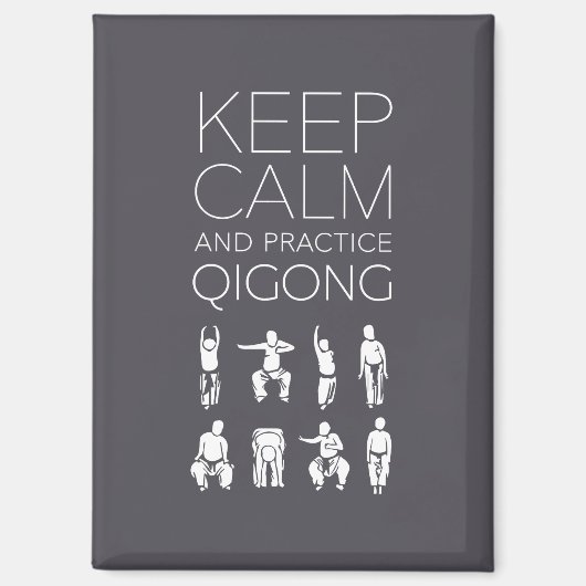 Hou kalm en oefen Qigong Magneet (Voorkant)
