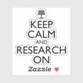 Hou kalm en onderzoek naar genealogie sticker (Vel)