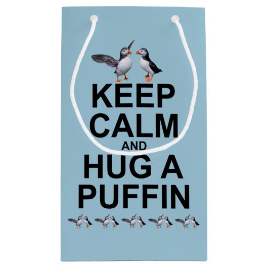 Hou kalm en pak een Puffin Gift Bag Klein Cadeauzakje (Achterkant)
