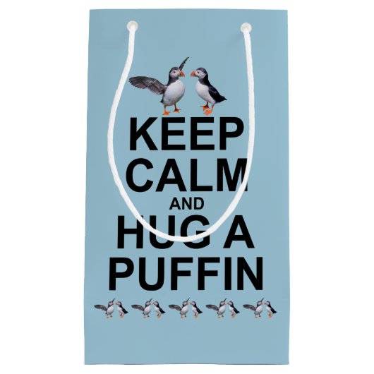 Hou kalm en pak een Puffin Gift Bag Klein Cadeauzakje (Voorkant)