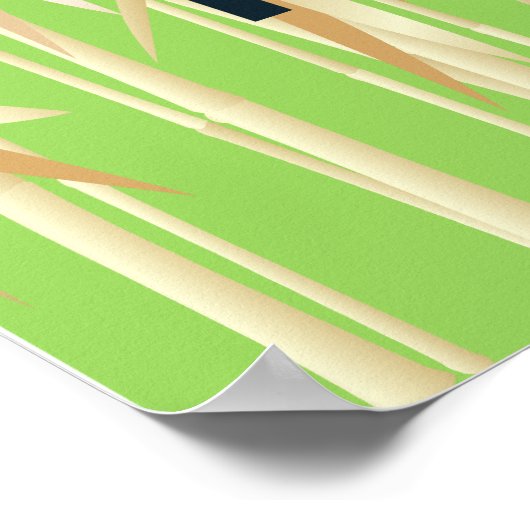 Hou kalm en panda op Poster, printbamboe Poster (Hoek)