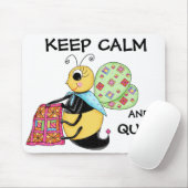 Hou kalm en Quilt Whimsy Honey Bee Art Muismat (Met muis)