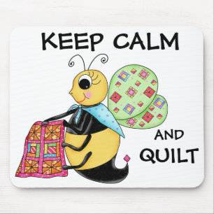 Hou kalm en Quilt Whimsy Honey Bee Art Muismat