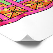 Hou kalm en Quilt Whimsy Honey Bee Art Poster (Hoek)