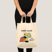 Hou kalm en Quilt Whimsy Honey Bee Art Tote Bag (Voorkant (product))