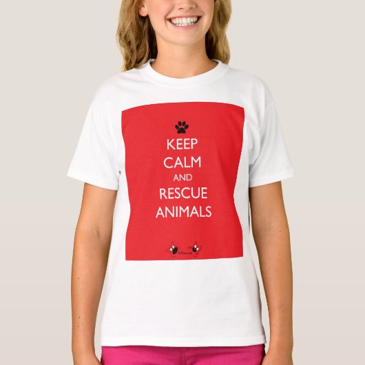 Hou kalm en redder dieren zwarte poep t-shirt (Voorkant)