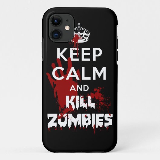 Hou kalm en sla Zombies iPhone 5 zwart Hoesje (Achterkant)