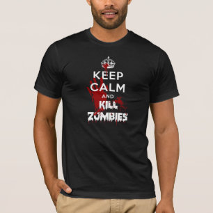 Hou kalm en sla Zombies zwart T-shirt