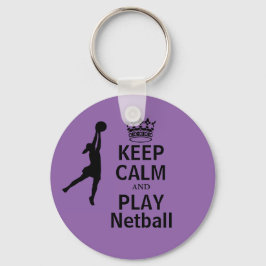 Hou kalm en speel Netball Design Sleutelhanger