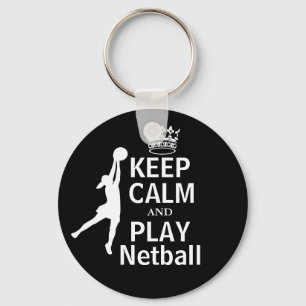 Hou kalm en speel Netball Design Sleutelhanger