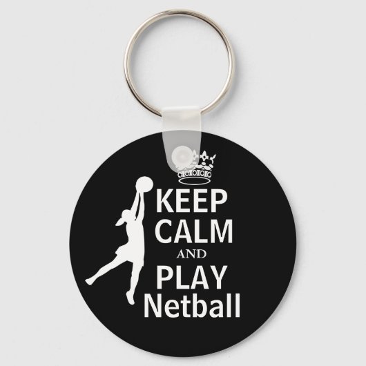 Hou kalm en speel Netball Design Sleutelhanger (Voorkant)