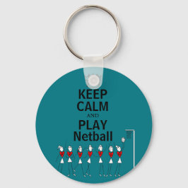 Hou kalm en speel Netball Design Sleutelhanger