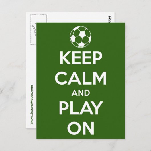 Hou kalm en speel op groen Briefkaart (Voorkant / Achterkant)