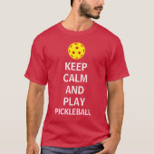 Hou kalm en speel Pickleball Funny T-shirt (Voorkant)