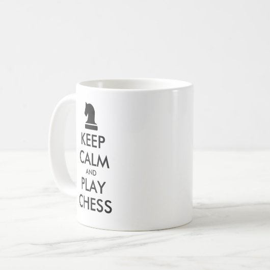 Hou kalm en speel schaak in de mok van koffie (Voorkant links)