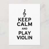 Hou kalm en speel viool briefkaart (Voorkant)