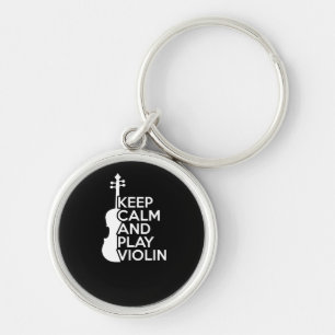 Hou kalm en speel viool sleutelhanger