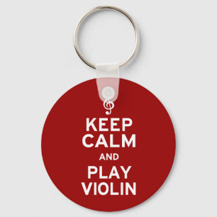 Hou kalm en speel viool sleutelhanger