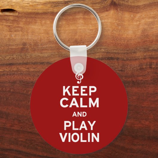 Hou kalm en speel viool sleutelhanger (Voorkant)