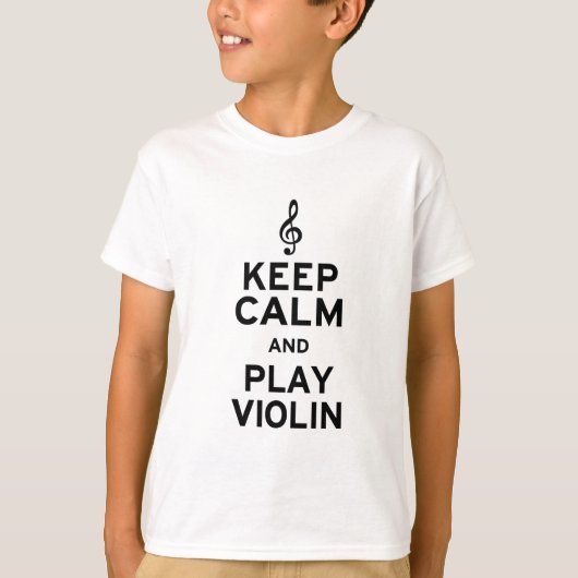 Hou kalm en speel viool t-shirt (Voorkant)