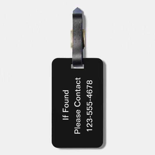 Hou kalm en speel zwart bagagelabel (Achterkant verticaal)