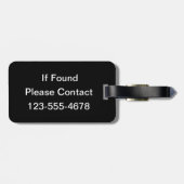 Hou kalm en speel zwart bagagelabel (Achterkant horizontaal)