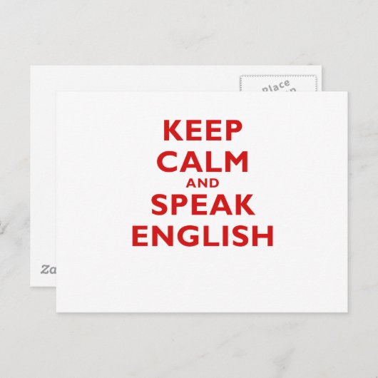 Hou kalm en spreek Engels Briefkaart (Voorkant / Achterkant)