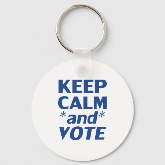 "Hou kalm en stem" blauw wit Sleutelhanger (Voorkant)